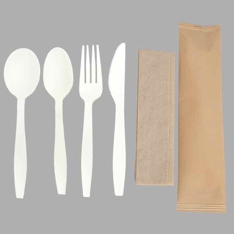 Couteau, fourchette, cuillère et cuillère à soupe emballés SY-15-KFSSN