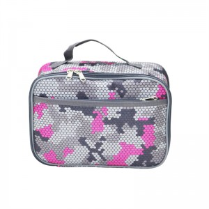 Insulated Lunch Box Bag Picnic Zipper Organizer Lunch tote bag for Teen Boys & Girls – Fits Bento Boxes (Pink Camo)