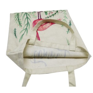 Reusable Natural Organic Canvas & Jute Grocery Shopping Bag