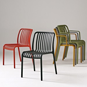 Fabryka AJ Hurtownia Outdoor Hotel Garden Restaurant Plastikowe krzesła z pionowymi listwami do układania w stosy