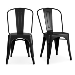 Cadeiras de comedor apilables para bistro de metal de acero ao aire libre de fábrica AJ, cadeiras de bar industrial antigas Tolixs