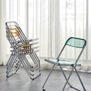 AJ Factory Χονδρικό Πλαίσιο Ατσάλινο σωλήνα 12mm Ακρυλικό Πλαστικό Διαφανές Διαφανές Πτυσσόμενη Καρέκλα