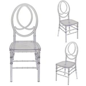 I-AJ Factory wholesale Idili Lomcimbi Womshado Osobala Ghost Crystal Acrylic Stackable Dining Chiavari Phoenix Chairs