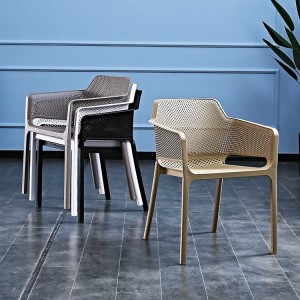 AJ Factory hurtownia Nordic Leisure Restaurant Cafe Garden Plastikowe puste krzesło do układania w stosy z podłokietnikami