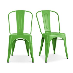 ໂຮງງານ AJ ຂາຍສົ່ງກາງແຈ້ງໂລຫະເຫຼັກ Bistro Stackable Dining Chairs Antique Industrial Bar Tolixs Chairs