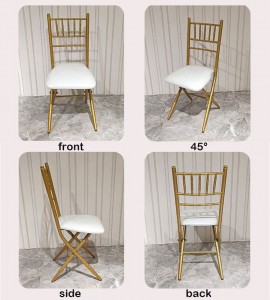 AJ Factory wholesale Outdoor Garden Banquet Wedding Metal Folding Tiffany Chiavari Chairs with Upholstered