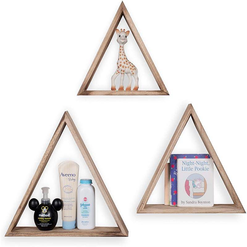 Newly Arrival Decorative Wall Shelves - Floating mounted Set Wood Wall hanging plant Triangle Wooden Box shelves for Living Room Bedroom Bathroom – AJ UNION