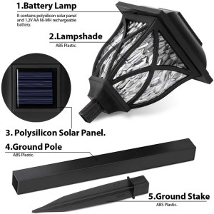 6 Pack Color Box Pakket Solar Outdoor Pathway Landskabslys med hvidt lys