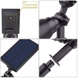 Waterproof Outdoor Garden 7 LED RGB Color Changing Solar Lights