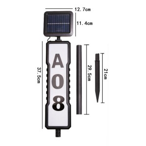 Outdoor Waterproof Solar Powered LED Illuminated House Address Signs Plaques with Stakes