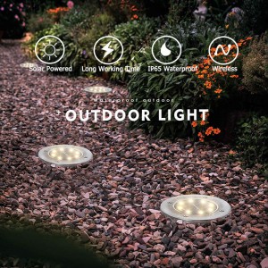 8 LED solenergi hagelys utendørs vanntette plenlys for Pathway Yard Driveway