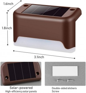 Utomhus Vattentät Solar Powered Garden Solar Deck Lights Staket Solar Step Lights
