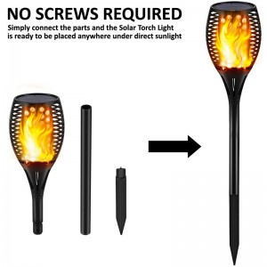 96 LED Solar Torch Light na may Flickering Dancing Flame