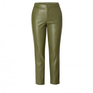 Leather crop trousers
