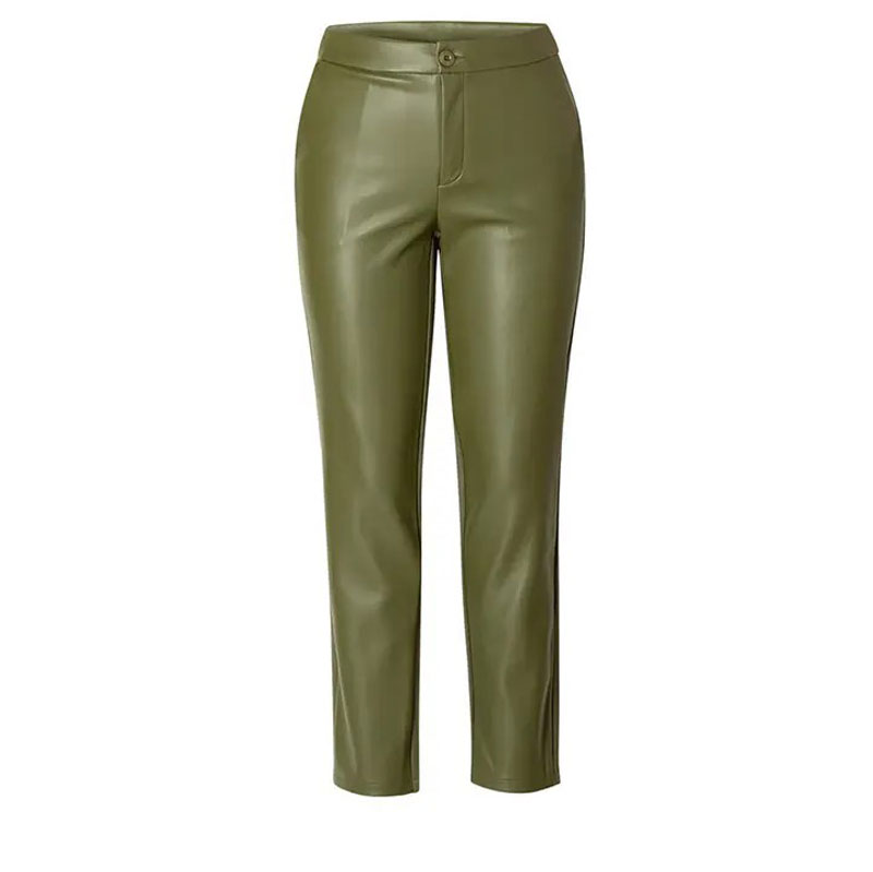 Leather crop trousers