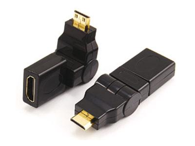 Mini HDMI jalu ka HDMI A adaptor bikang, puteran 360˚ KLS1-11-004