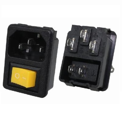 C14 AC socket yemagetsi+Switch KLS1-AS-304-1