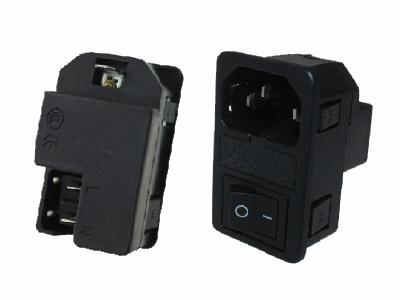C14 AC eluttag+Säkring+Switch KLS1-AS-303-9