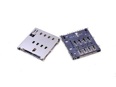 Mikro SIM kortelės jungtis, 8P＋1P su jungikliu, PUSH PUSH, H1.56mm KLS1-SIM-094