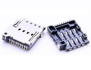 Micro SIM kártya csatlakozó, 8P＋1P,PUSH PUSH,H3,65mm KLS1-SIM-096