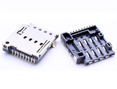 마이크로 SIM 카드 커넥터,8P+1P,PUSH PUSH,H3.65mm KLS1-SIM-096