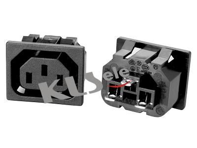 C13 AC Inlet socket Solder Type KLS1-AS-302-2