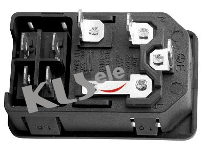 AC Inlet (C14 十 Fuse 十 Rocker Switch) KLS1-AS-303