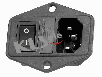 AC Inlet (C14十Fuse 十Rocker Switch) KLS1-AS-303-1