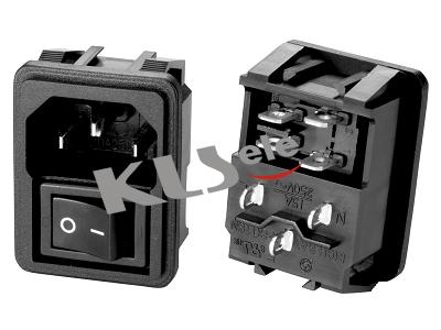 Inlet AC (C14十Rocker Switch) KLS1-AS-303-2
