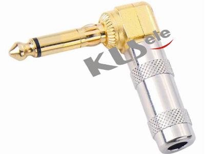 Gold 6.3mm Mono Plug-Right  KLS1-PLR-01