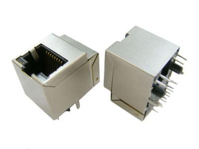 LED/ට්‍රාන්ස්ෆෝමරය සහිත RJ45 මොඩියුලර් ජැක් (සිරස් PCB Mount) KLS12-TL006