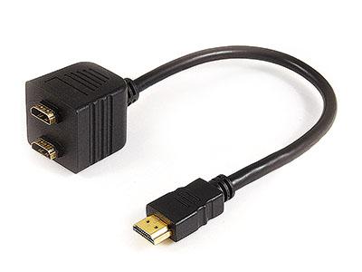 HDMI A արականից մինչև 2 HDMI A իգական մալուխ KLS1-10-076