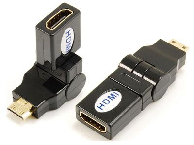 Mini HDMI fireann gu HDMI Adaptor boireann, a ’cuairteachadh 360˚ KLS1-13-004