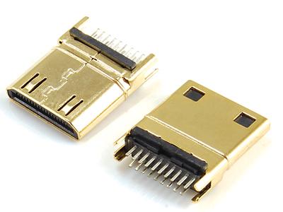 Mini HDMI C macho, tipo férula KLS1-L-003
