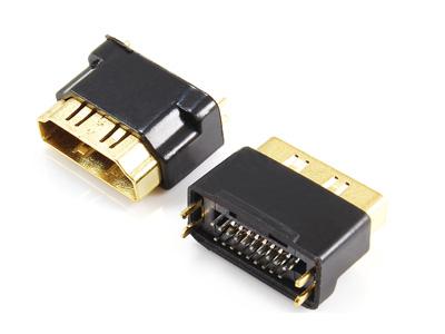 HDMI A moteriškas Įtvaro tipas + Pusinis apvalkalas KLS1-L-010