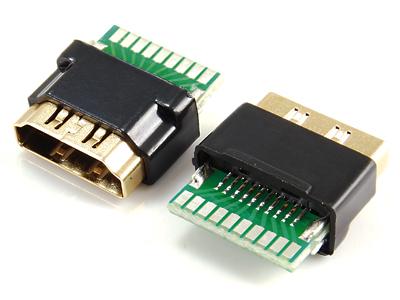 HDMI Isang babaeng PCB board wire solder type + Semi sheath KLS1-L-013
