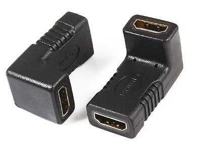 HDMI A lizdas prie HDMI A moteriškas adapteris, 90˚ kampo KLS1-10-010 tipas