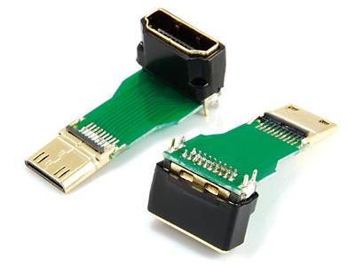 HDMI A moteriškas, HDMI mini vyriškas adapteris, 270˚ kampas, tipas KLS1-AP-007