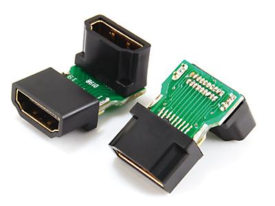 HDMI A hunn til, HDMI A hunn, adapter, 90˚ vinkel type KLS1-AP-015