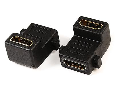 HDMI A hunn til HDMI A hunn paneladapter, 90˚ vinkel type KLS1-10-P-012