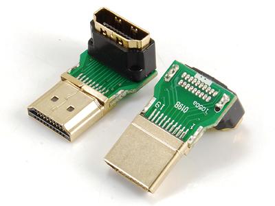 HDMI একজন পুরুষ থেকে HDMI একজন মহিলা অ্যাডাপ্টর, 90˚ কোণ টাইপ KLS1-10-P-022