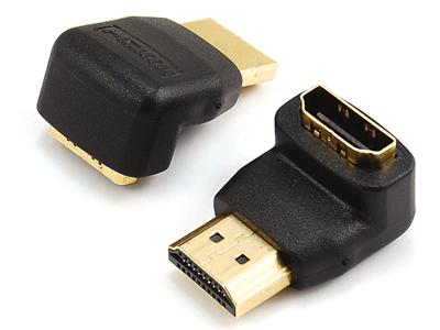 HDMI A kištukas į HDMI A moteriškas adapteris, 90˚ kampo tipas KLS1-11-P-019B