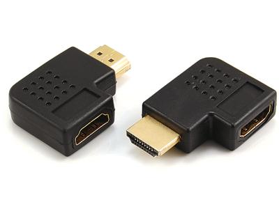 HDMI A maskili għal HDMI A adapter femminili, 90˚angolu tat-tip KLS1-12-P-020