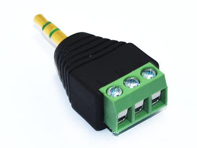 3.5mm 1/8″ Stereo Male Plug to AV Screw Video AV Balun टर्मिनल कनेक्टर KLS2-DC-10
