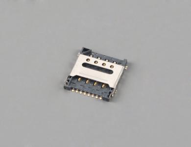 Connettore scheda micro SIM, 8 pin H1,5 mm, tipo incernierato KLS1-SIM-089