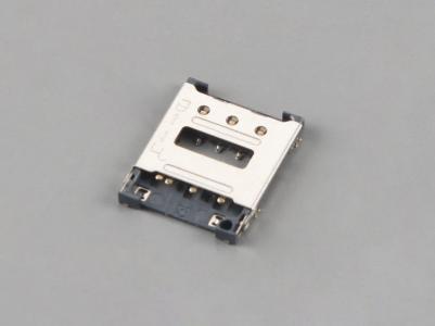 Ceangal Cairt Nano SIM, 6Pin, H1.4mm, Seòrsa lùbach, le CD Pin KLS1-SIM-101