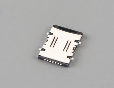 Nano SIM Kaart Connector; MID Mount Schacht Typ, 6 Pin, H1.5mm, mat CD Pin KLS1-SIM-100