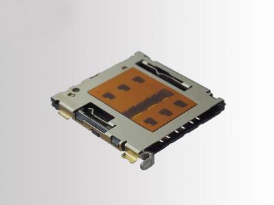 Nano SIM Kaart Connector, Schachttyp, 6 Pin, H1,5 mm, mat CD Pin KLS1-SIM-102