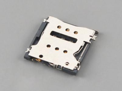 Nano SIM كارتا ئۇلىغۇچ ، تەخسە تىپى ، 6Pin ، H1.55mm ، CD Pin KLS1-SIM-104