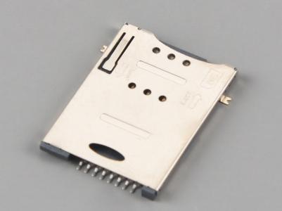 SIM Card Connector, PUSH PUSH, 6P + 2P, H1.85mm, nrog Post KLS1-SIM-030D